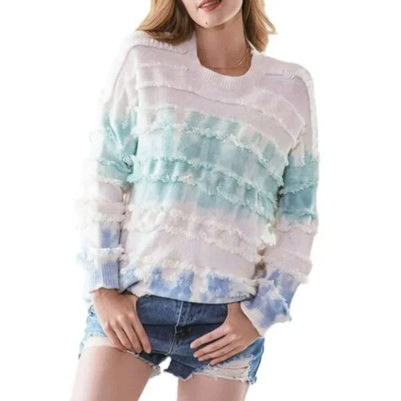 Zaful Women's Tie Dye Tassel Pullover Sweater - 4 - Picture 1 of 6